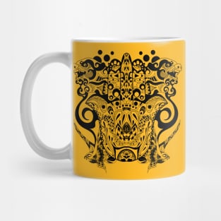 kaiju monsters in zentangle hand pattern ecopop Mug